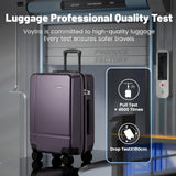 Voytra Hardshell Luggage Set, 2 Piece Women Lightweight Carry On & Air Checked Suitcase with Double Spinner Wheels, TSA Lock for Weekend Getaways & Travel Business Elegant Purple