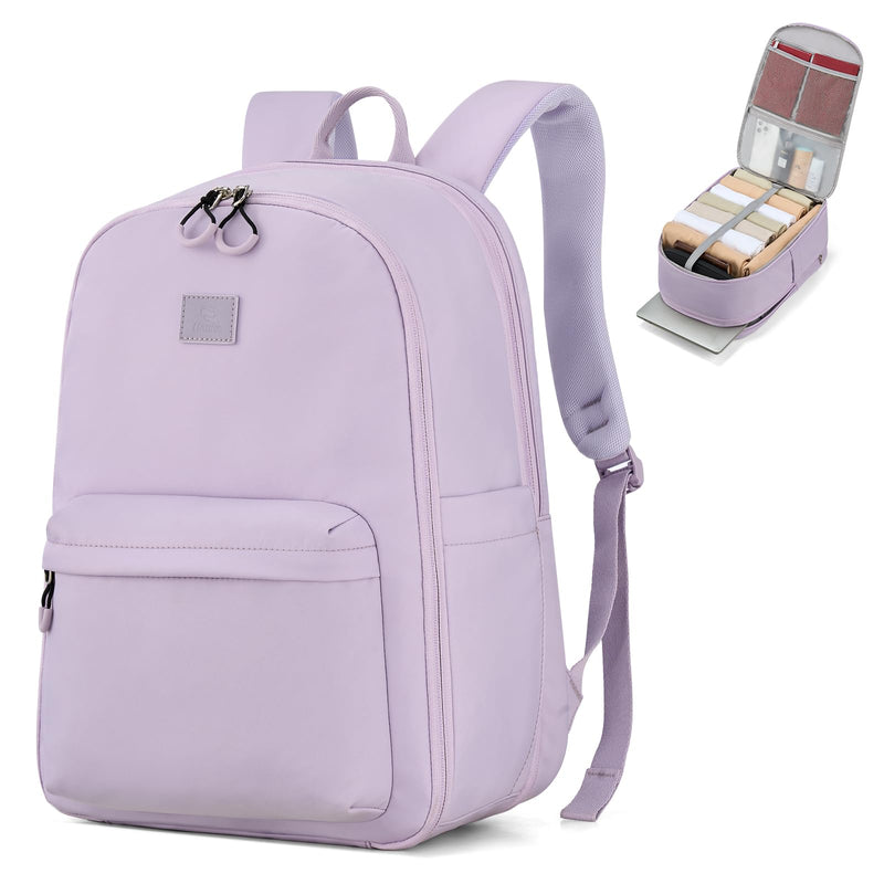 Hanke 30L Travel Backpack for Women, Expandable Carry On Backpack for Airplanes, Personal Item Travel Bag Fits 15.6 Inch,Water Resistant Weekender Daypack, Taro Purple