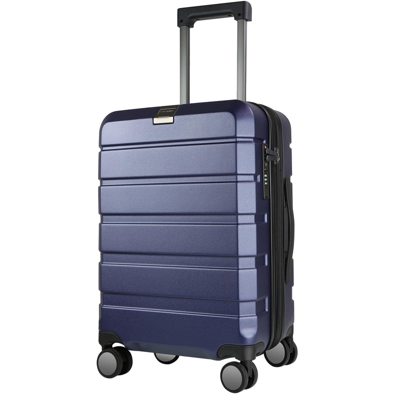 KROSER Hardside Expandable Carry On Luggage with Spinner Wheels & Built-in TSA Lock, Durable Suitcase Rolling Luggage with USB Port, Carry-On 20-Inch, Navy