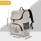 XUWU Western Desert Cowboy Backpack with Reflective Strip for Kids Boys Girls Elementary School Bag Removable Chest Strap
