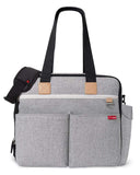 Skip Hop Diaper Bag: Iconic Duo Weekender, Extra Large Capacity with Changing Pad & Stroller Attachment, Grey Melange