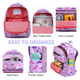 VASCHY Backpack for Girls, Kids Cute Kindergarten Preschool Children 12L Small Backpack Bookbag for School Travel Lilac Dinos