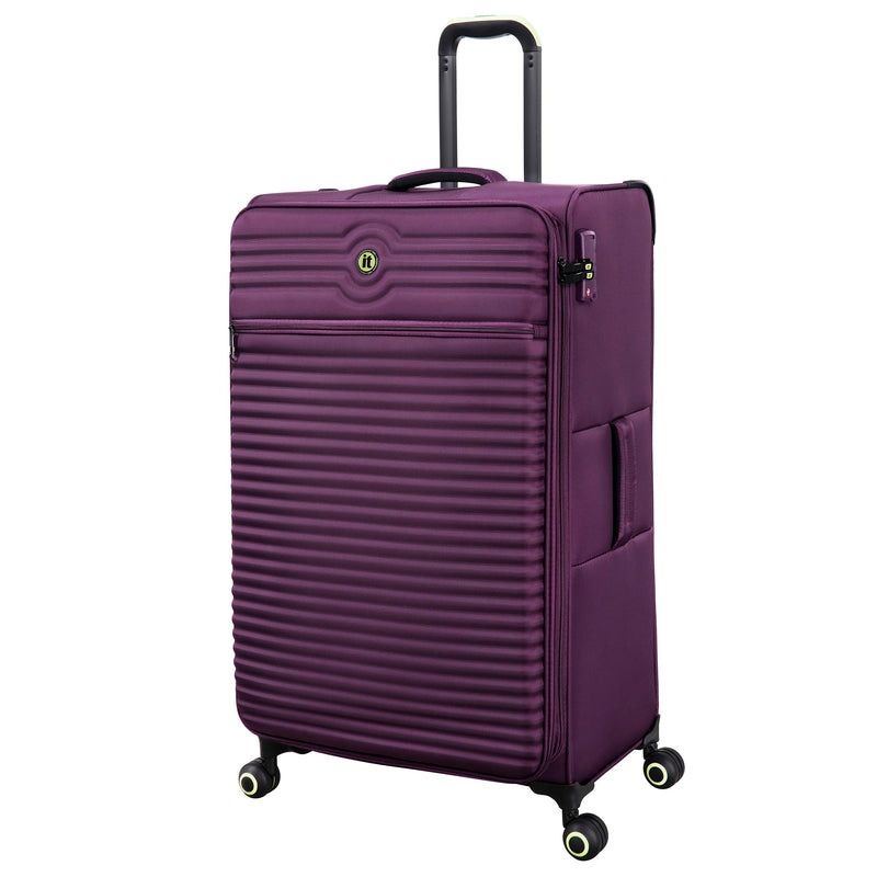 It Luggage Circulator 32" Softside Checked 8 Wheel Expandable Spinner, Italian Plum