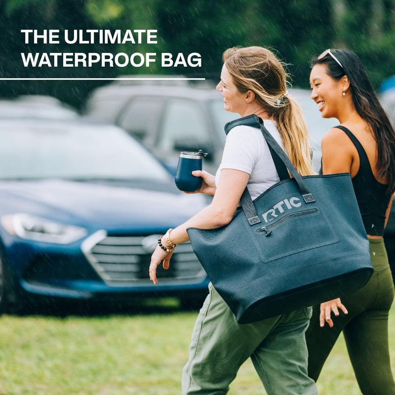 RTIC Ultra-Tough Tote Bag, Waterproof for Beach, Pool, Towel, Grocery, Shopping, Camping, Picnic, Travel, Boat, Heavy-Duty, Puncture Resistant, Large, Marine