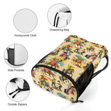 Western Drawstring Backpack Gym Bag With Shoe Compartment String Bag Sport Beach Swimming Sackpack For Women Men
