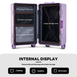 TIYFIY Hardside Luggage with Cup Holder & USB/Type-C Charging Port, Aluminum Frame, Zipperless Design, TSA Lock, Extra-Wide Shell – Smart Travel Suitcase,Checked (Lilac, 24Inch)