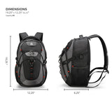 Swissdigital Design Laptop Backpack with USB Charging Port, Travel Backpack Fits 15.6 inches Computer, 31L College School Backpack for Men, Black/Grey | SD803-02