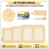 Small Compression Packing Cubes 4-Piece Set - Space Saving Travel Organizer Bags for Carry-On Luggage, Compressible Mesh Packing Cubes for Travel Women Ultralight