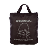 Eddie Bauer Stowaway Packable Duffel Bag | Travel | Foldable | Lightweight | Durable | Ripstop Polyester, 45L, Onyx