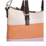 RADLEY London Lyme Terrace Stripe Women's Medium Leather Ziptop Satchel Bag, Clay Pink
