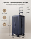 CENSIEN Trunk Luggage, 28 Inch Checked Luggage with Spinner Wheels, Lightweight PC Hard Shell Large Suitcase with TSA Lock, Removable Dividers (Blue, 1PC)