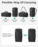 BAGSAMRT 60L Foldable Duffle Bag for Travel, Large Travel Duffel Bag for Men, 4 in 1 Travel Backpack, Carry on Weekender Bag, Black
