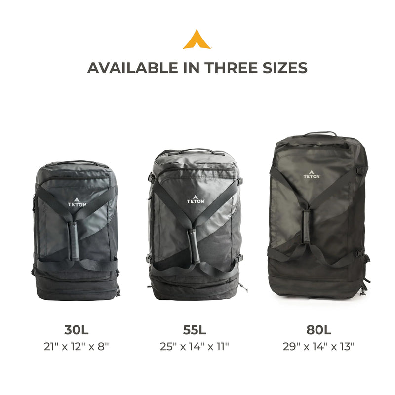 Teton Nanda Duffel, Durable Travel Bag for Men and Women, Great for the Gym or Overnight Travel, 55L, Canopy