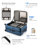 LUGGEX Top Opening Checked Luggage 26 Inch, FLA Aluminum Frame Trunk Style Luggage, Polycarbonate Hard Shell Suitcase (FX-Enhance, Blue, 80L)