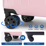 KYME Luggage Sets 2 Piece Hardshell 20"/24" Suitcase with Double Spinner Wheels Hardside Suitcases Sets with TSA Lock PC+ABS Travel Luggage (Pink, 2Pcs Set(20"/24"))