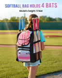 MATEIN Softball Bag, Lightweight Baseball Backpack with Shoe Compartment, Baseball Bag with Fence Hook for TBall Bat & Equipment, Softball Gifts Catchers Backpack for Women Fit Batting Glove, Helmet