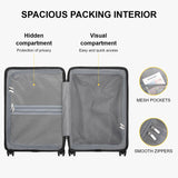 LEVEL8 Luminous 20 Inch Carry on Luggage with Water Resistant Travel Duffle Bag