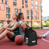 Soccer Backpack for Men and Women,Sports Bag with Ball Compartment,Gym Backpack with Shoe Compartment,Suitable for Basketball,Volleyball,Large Capacity Ball Equipment Youth Basketball Stuff,Black