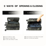 Lanuitjoy 20 inch Carry On Luggage Expandable Top Opening/Clamshell Opening, TSA Approved Carry On Luggage Hard Shell Suitcases, Lightweight Away Carry On Suitcases, Grey