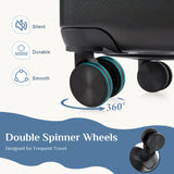 NEWBULIG Suitcases Spinner Wheels Lightweight Expandable Travel Hard Shell Luggage with TSA Lock, Black, 3-PCS Set (20/24/28 Inch)
