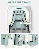 LOVEVOOK Laptop Backpack Purse for Women, Work Travel Computer Bags, College School Backpack for Student Girl, Quilted Casual Daypack with USB Port, Fit 15.6 Inch Laptop, Mint Green