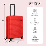 Bric's B|Y Ulisse Expandable Spinner Suitcase, Lightweight Polypropylene Hard Shell Luggage with 360° Rubber-Coated Double Wheels, TSA-Approved Lock and Organized Interior - 28 Inch, Red