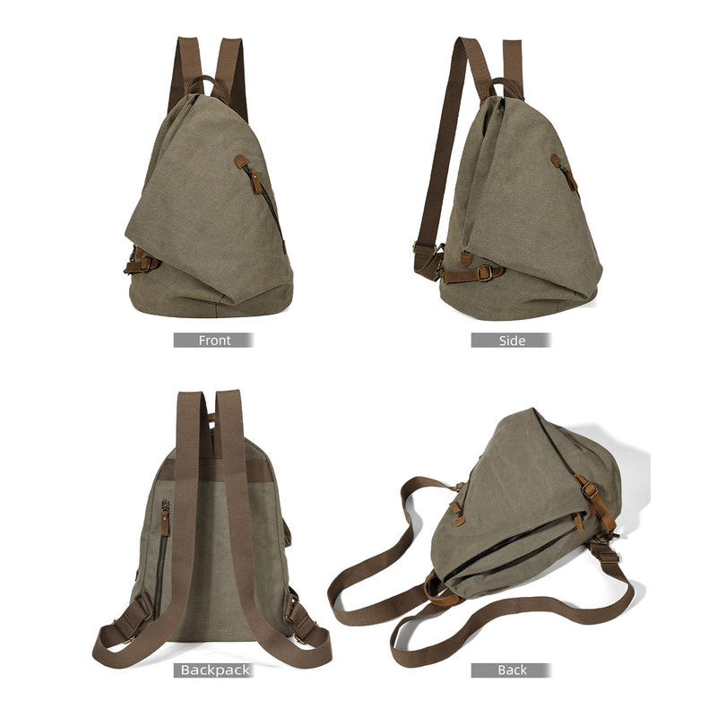 KL928 Canvas Vintage Backpack – Large Casual Daypack Outdoor Travel Rucksack Hiking Backpacks for Men Women