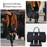 Modoker Garment Convertible Weekender Bag,Carry on Garment Bags for Travel Mens Suit Bag,Canvas Garment Duffle Bag Heavy Duty Overnight Bags for Men Women Hanging Clothes, Black