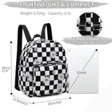 VASCHY Small Backpack for Women, Cute Mini Lightweight Nylon Travel Backpack Purse for Teen Girls Plaid Daisy