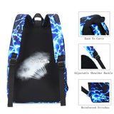 mezhsa Boy School Backpack Elementary Middle Lightning Bookbag Laptop Teenager Waterproof Lightweight 17 Inches (1-Blue)