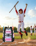 MATEIN Softball Bag, Lightweight Baseball Backpack with Shoe Compartment, Baseball Bag with Fence Hook for TBall Bat & Equipment, Softball Gifts Catchers Backpack for Women Fit Batting Glove, Helmet