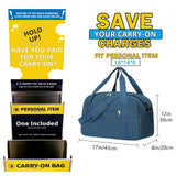 18" Small Carry on Bags for Airplanes with Laptop & Wet Compartment Underseat for Spirit Airlines Personal Item Travel Bag 18x14x8 in Duffle Gym Bag for Women Men(25L, Navy Blue)