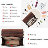 Cnoles Leather Backpack Purse For Women Fashion Ladies Vintage Bags Casual College Travel Backpacks Bag Brown