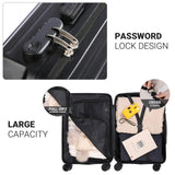 YANQIAO Carry-on Luggage with Cup Holder & USB Charging Port, Hard Side Luggage with Spinner Wheels, Lightweight Luggage for Travel, Business (Black, Carry-On 20-Inch)