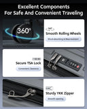 CENSIEN Checked Luggage, Large Suitcase 29 Inch Trunk Luggage with Spinner Wheels, Lightweight ABS+PC Hard Shell with Aluminum Frame, Top Opening, TSA Lock (Black, 1PC)