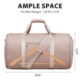 Coolife Garment Bag Carry On Convertible Travel Duffel Bag with Shoe Pouch Weekender Bag for Women Men 2 in 1 Hanging Suit Bag with Shoulder Strap Business Travel Bag (Pink, Standard)