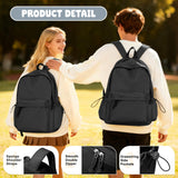 VECAVE School Backpack Black Waterproof Bookbag Casual Lightweight Travel Rucksack Daypack Backpacks for Men Women College High School Bags backpack for Boys Girls Teens