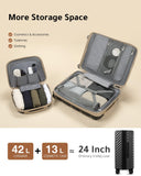 LUGGEX Carry on Luggage with Spinner Wheels, Lightweight Suitcase 2 Piece, Expandable (Grey, 14/20)