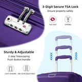 LARVENDER Luggage Sets 3 Piece, Hardside PP Carry On Suitcase with 360° Spinner Wheels TSA Lock Luggage Sets for Women, Grape Purple