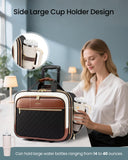 LOVEVOOK Rolling Laptop Bag Women, 17.3 Inch Laptop Briefcase with Wheels, Soft Sided Underseat Carry On Luggage Personal Item Suitcase for Work Travel Business, Black Brown Beige
