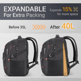 Velaybor 40L Expandable Laptop Backpack, Anti-thief Travel Backpack, Airline Approved Business Waterproof Carry on Luggage, Fits 15.6" Laptop for Men Women