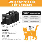 Simple Deluxe Airline-Approved Cat Carrier, 17" x 12" x 12", Soft-Sided Pet Carrier for Cats up to 17 lbs, Durable & Collapsible Travel Carrier, Black