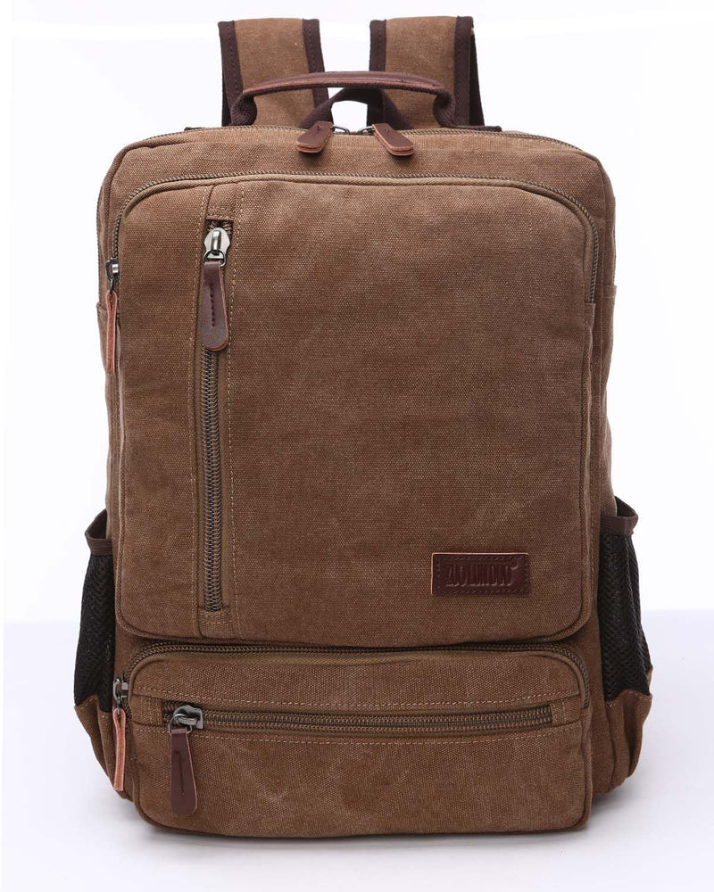 Jahomieo Vintage Canvas Backpack, Resistant Hiking Camping Rucksack Casual Daypack Backpacks for Men&Women Fits 15.6’’ Laptop