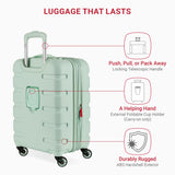 SwissGear 7366 Signature Hardside Expandable Luggage with Spinner Wheels, TSA Lock, Cup-Holder, Clearly Aqua, Carry-On 19-Inch