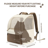 wakytu Cat Carrier Backpack,Steel Wire Frame More Stable,600D Wear-Resistant Oxford Fabric, Dog Carrier Cat Backpacks Suitable for Travel,Beige