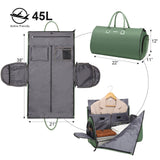 Modoker Eco-Friendly Convertible Garment Bags for Travel, Carry on Garment Duffel Bag for Women Men Weekender - 2 in 1 Hanging Suitcase Suit Travel Bags, Green