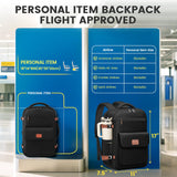 MATEIN Anti Theft Personal Item Backpack 18x14x8, Underseat Travel Backpack with Water Bottle Holder Fit 15.6 Inch Laptop, TSA Approved Luggage Bag with Shoe Compartment for Spirit Airlines, 2 Pcs Set