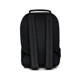 RAINS Book Daypack Large Black Laptop Backpack for Men and Women, Waterproof Black Minimalist Commuter Bag with 15”-16"