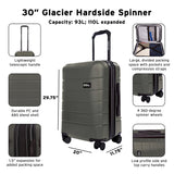 Eddie Bauer Glacier Hardside Spinner Durable PC/ABS Construction 2-Piece Set Suitcase Luggage, Sprig