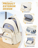 VENATIN School Backpack for Girls, High Elementary School Laptop Backpack College Student Women Bookbag, Mochilas Escolares para Niñas, Teens Girls Bookbag Casual Daypack, Beige